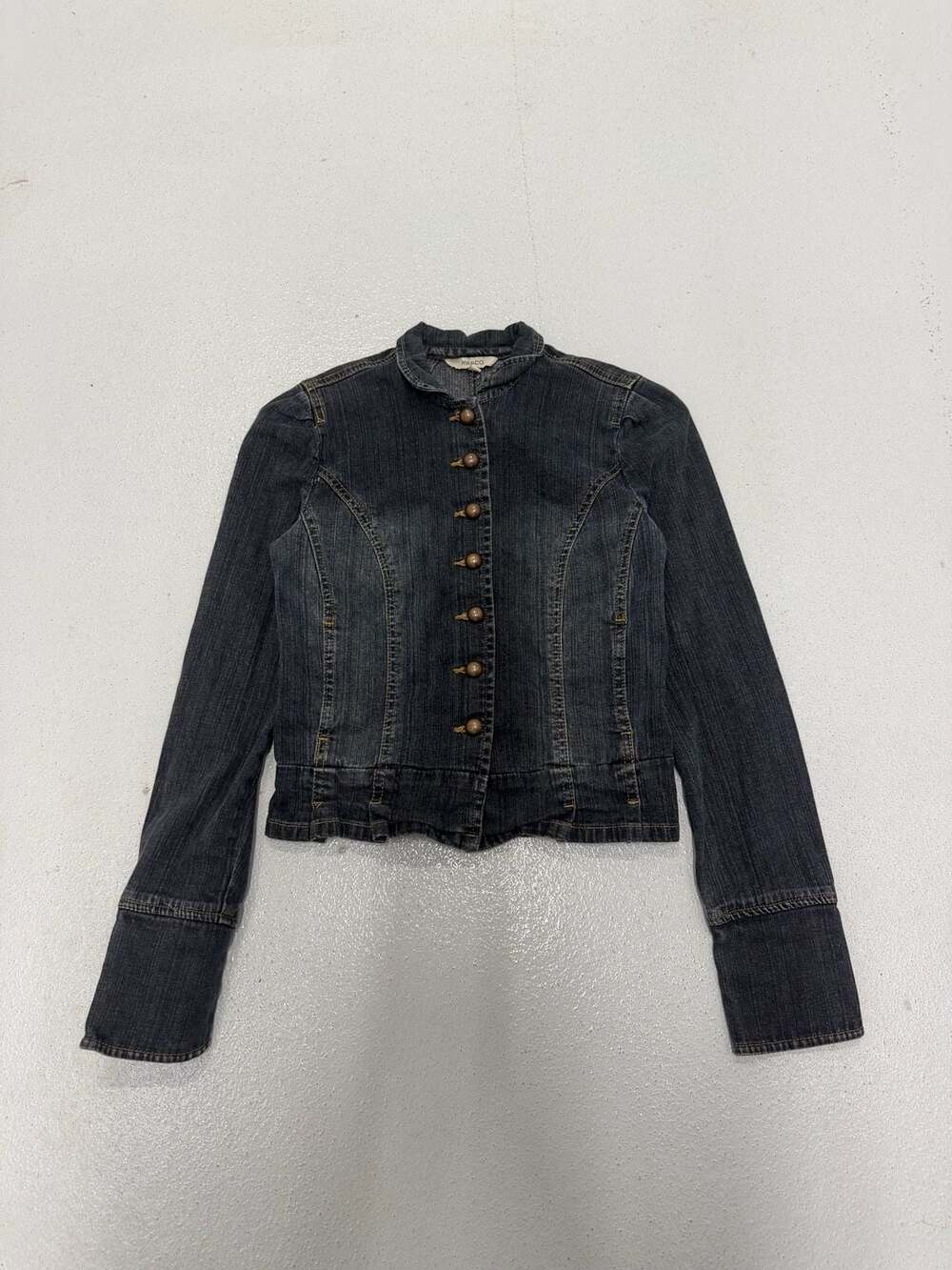 RW&CO. Women's Dark Denim Jacket with Brass Buttons